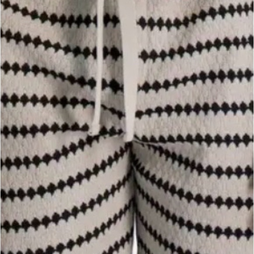 Men’s Karl Lagerfeld Black and Cream Striped Men Shorts - Size Small